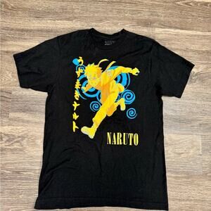 Naruto Shippuden Graphic T-Shirt Black Anime Tee Size M